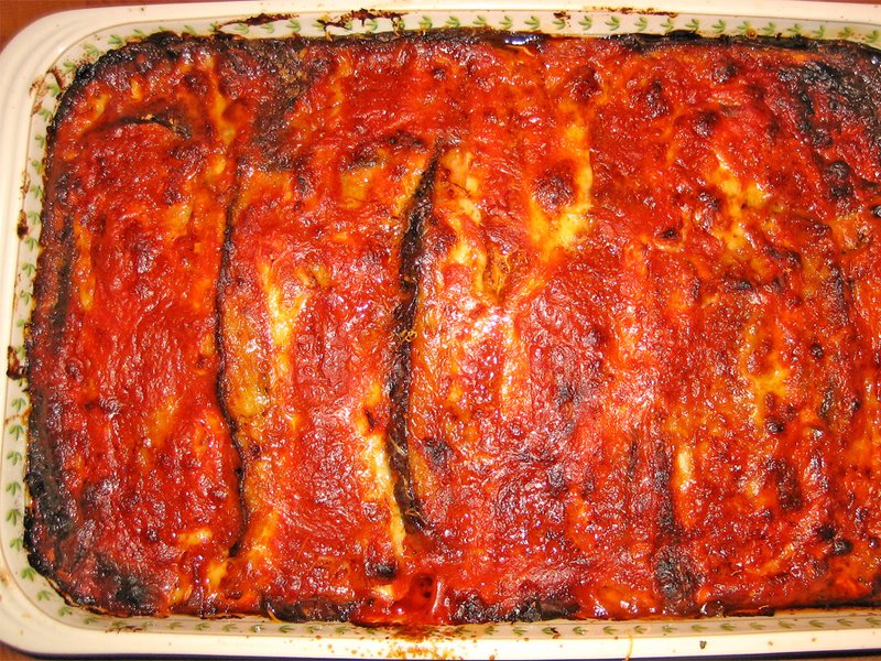 Aubergines parmigiana four