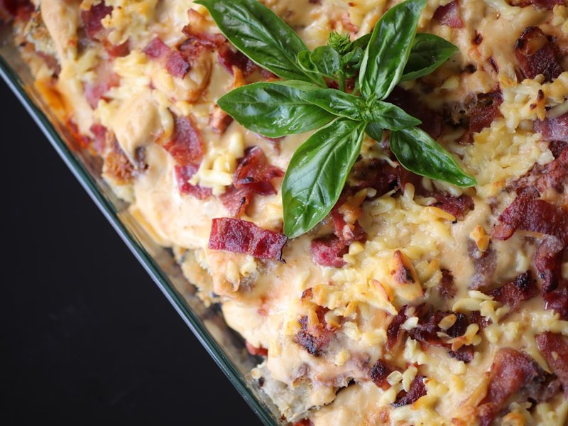Gratin de pâtes au jambon et fromage