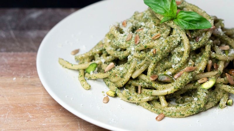Pâtes pesto maison