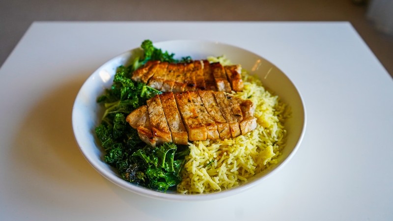 Saumon grillé et riz basmati
